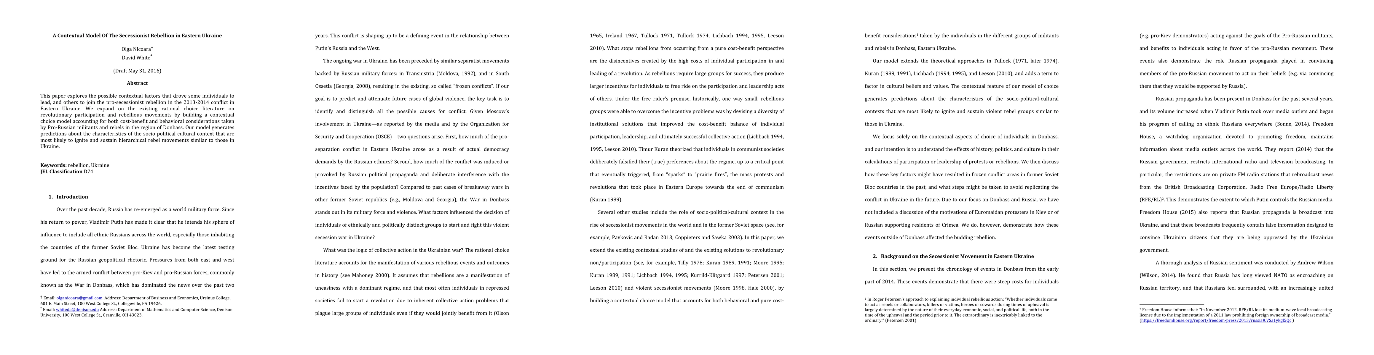 Thumbnail for A Contextual Model Of The Secessionist Rebellion in Eastern Ukraine