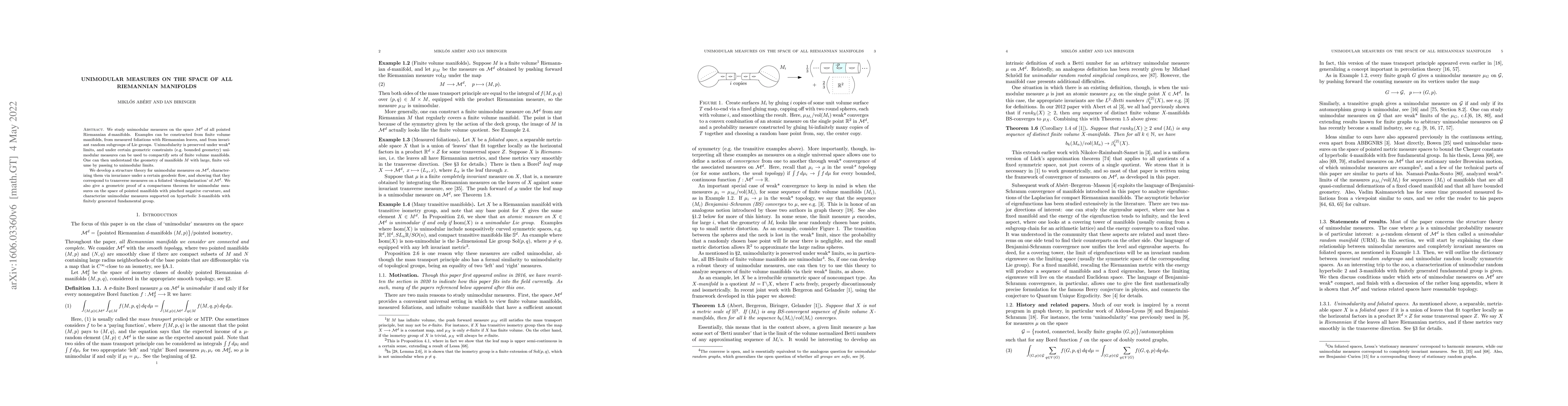 Thumbnail for Unimodular measures on the space of all Riemannian manifolds