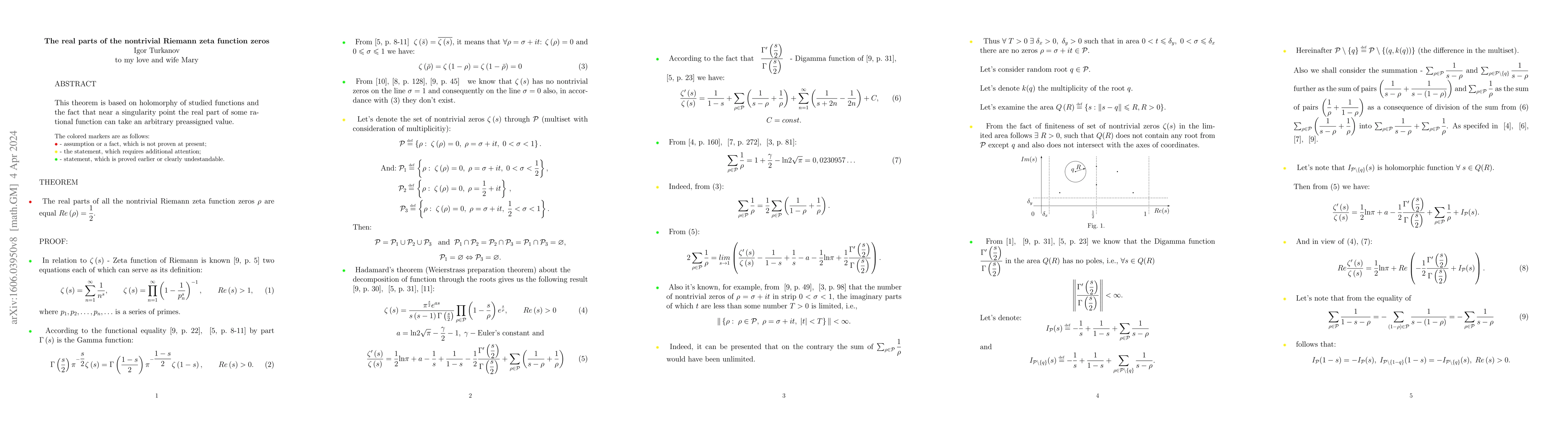 Thumbnail for The real parts of the nontrivial Riemann zeta function zeros