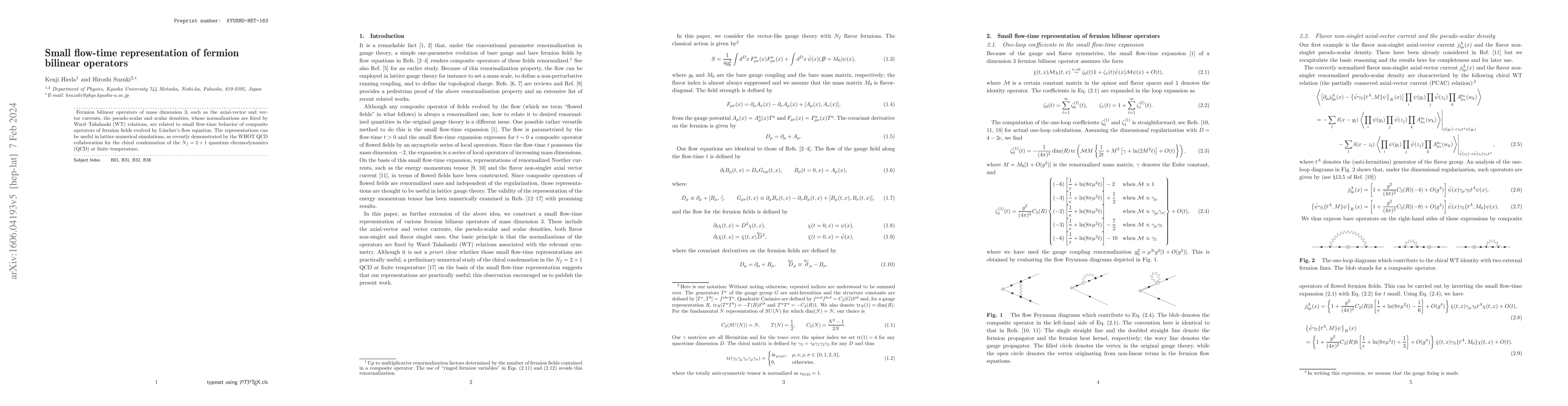 Thumbnail for Small flow-time representation of fermion bilinear operators