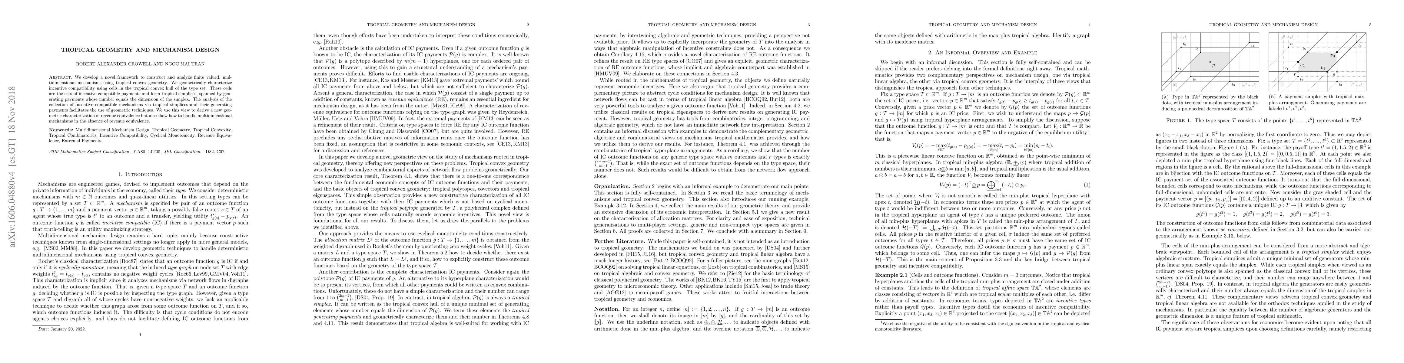 Thumbnail for Tropical Geometry and Mechanism Design
