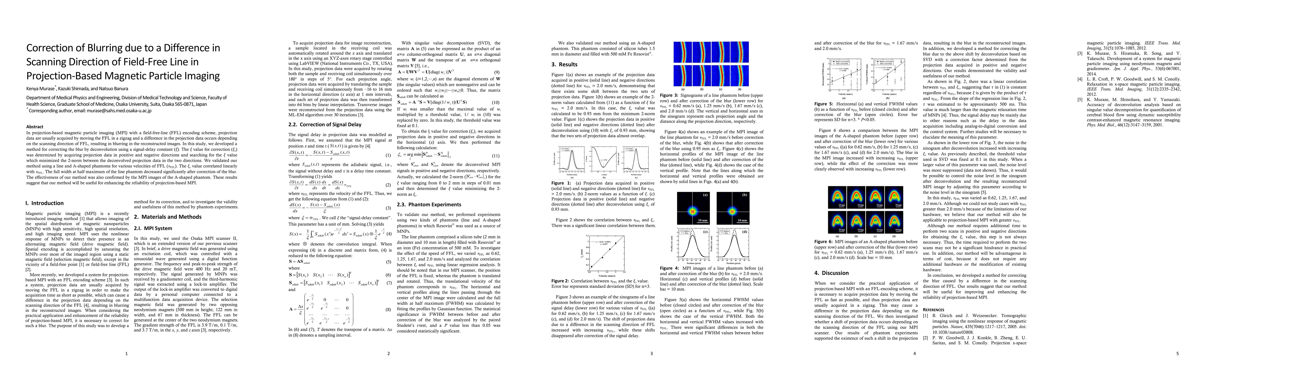 Thumbnail for Correction of Blurring due to a Difference in Scanning Direction of
  Field-Free Line in Projection-Based Magnetic Particle Imaging