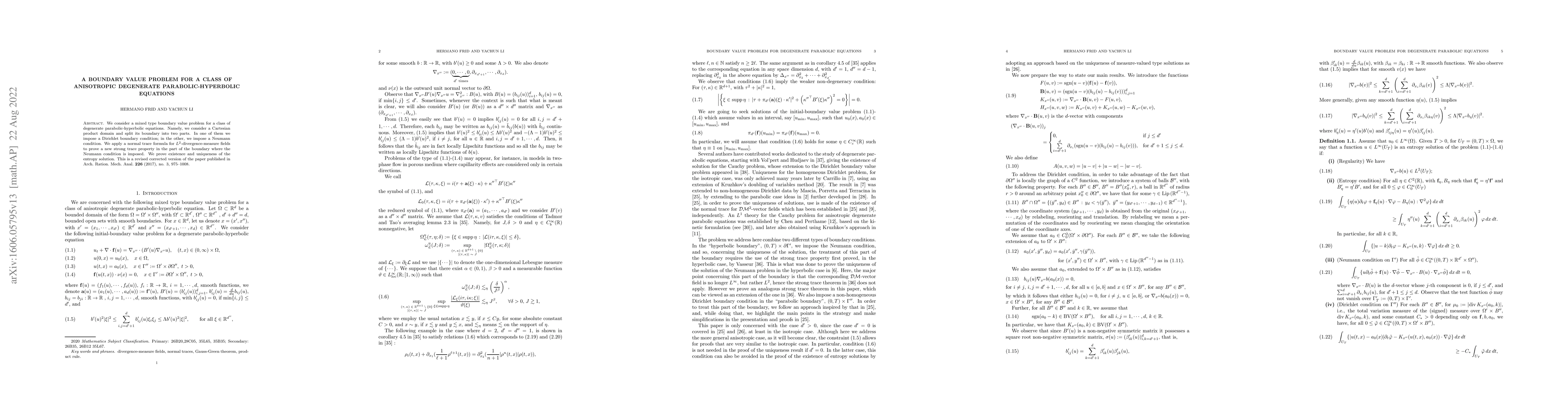 Thumbnail for A Boundary Value Problem for a Class of Anisotropic Degenerate
  Parabolic-Hyperbolic Equations