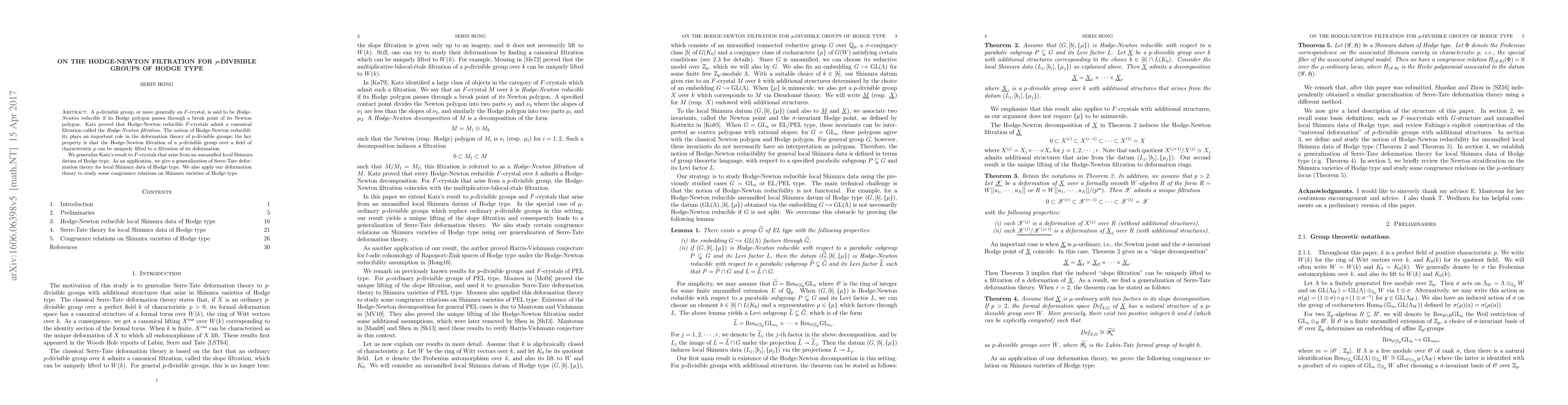 Thumbnail for On the Hodge-Newton filtration for p-divisible groups of Hodge type