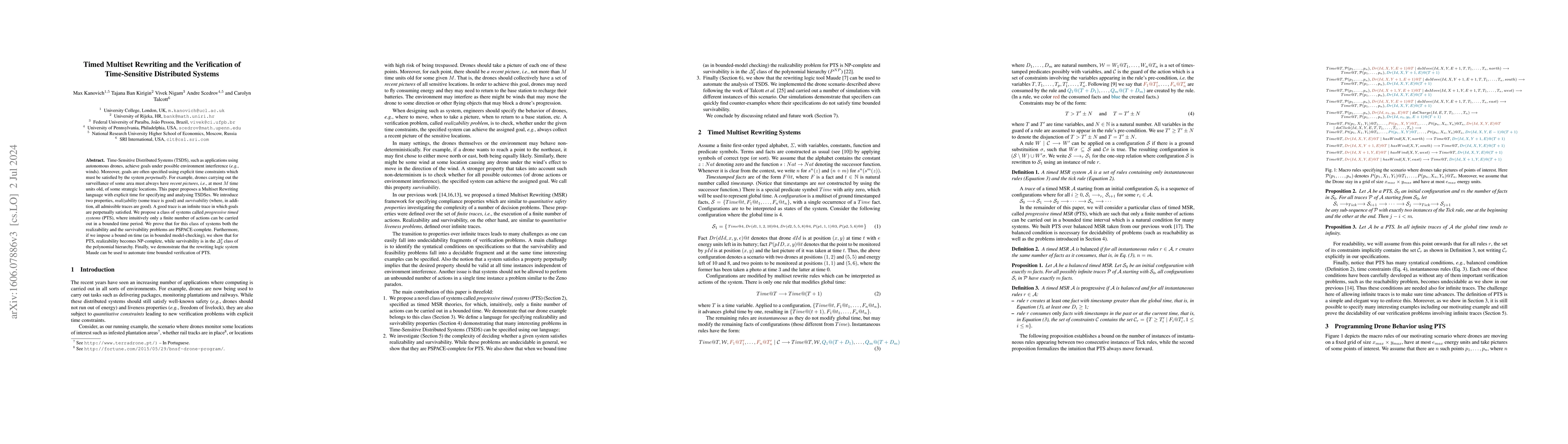 Thumbnail for Timed Multiset Rewriting and the Verification of Time-Sensitive
  Distributed Systems