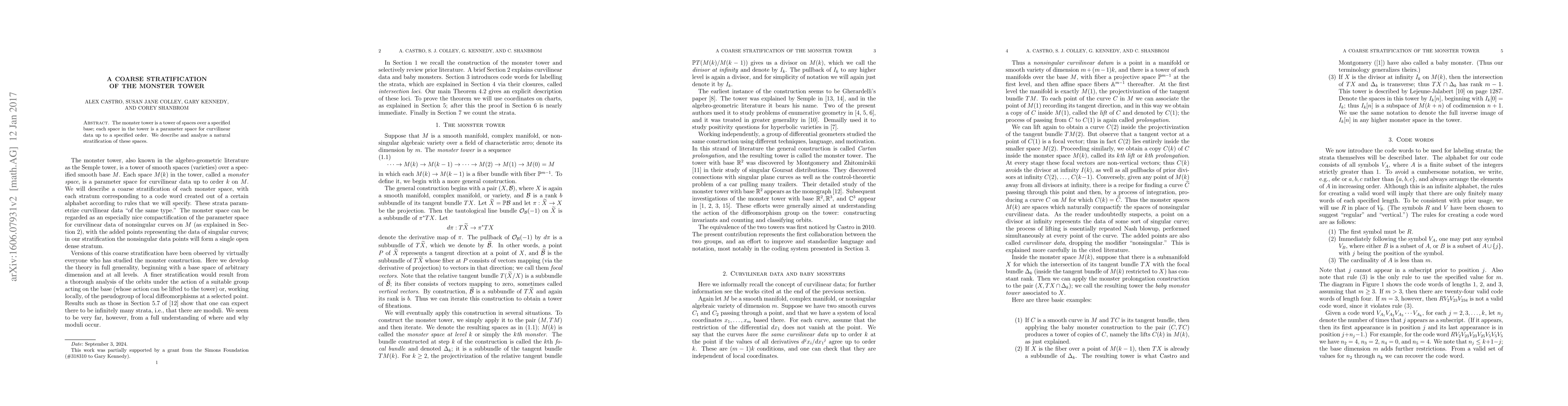 Thumbnail for A coarse stratification of the monster tower