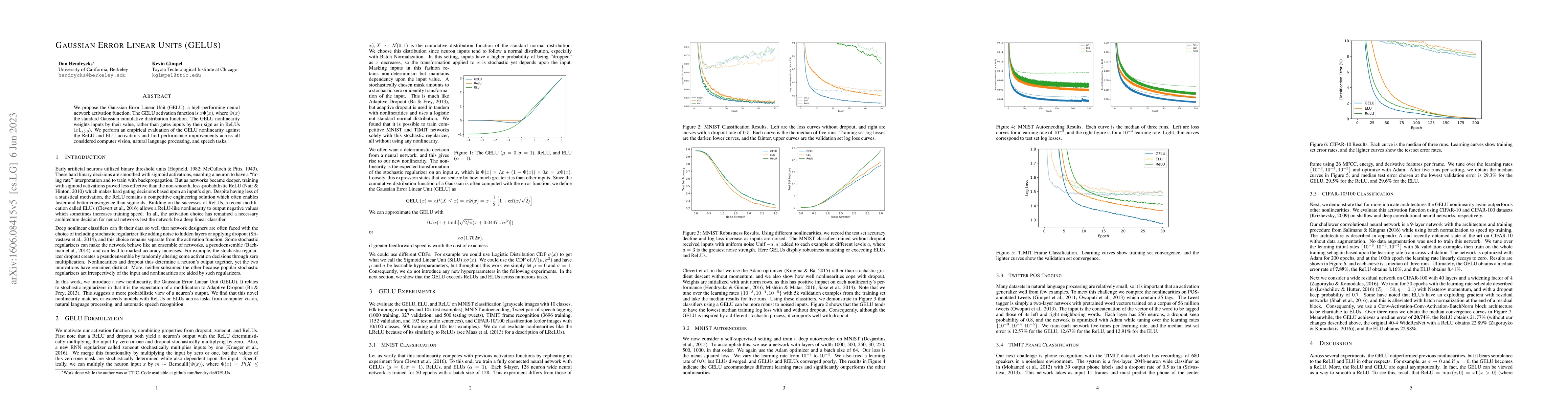 Thumbnail for Gaussian Error Linear Units (GELUs)