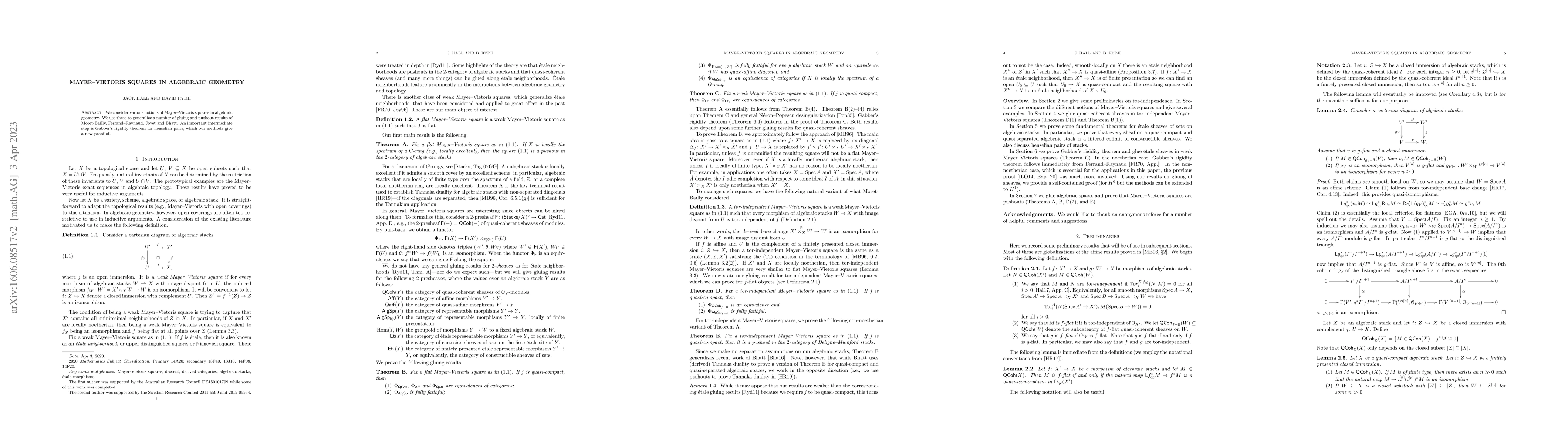 Thumbnail for Mayer-Vietoris squares in algebraic geometry