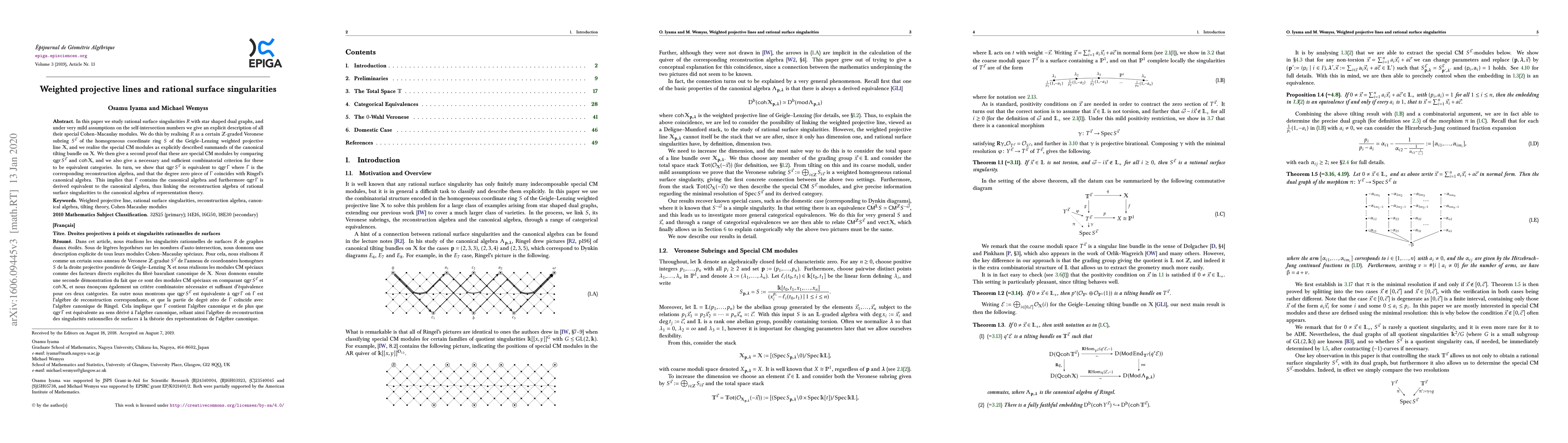 Thumbnail for Weighted Projective Lines and Rational Surface Singularities