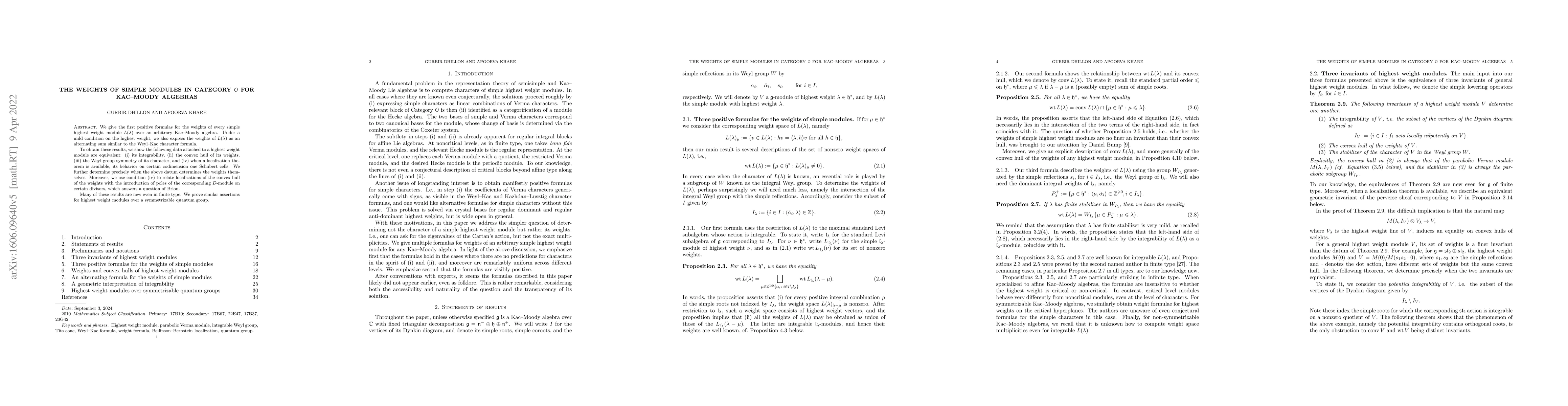 Thumbnail for The weights of simple modules in Category $\mathscr{O}$ for Kac-Moody
  algebras