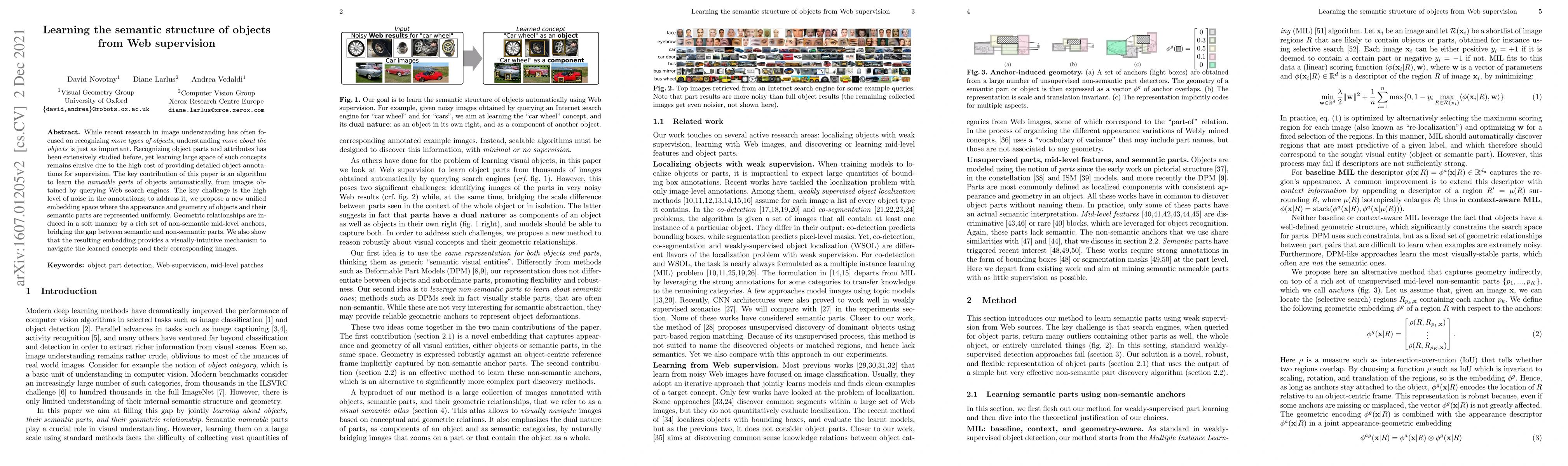 Thumbnail for Learning the semantic structure of objects from Web supervision