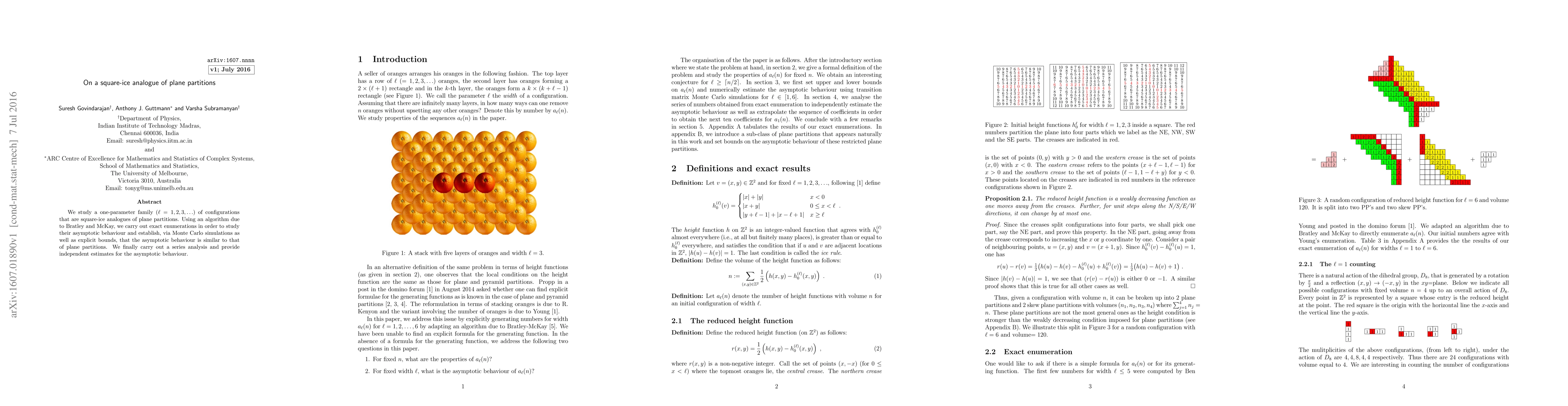 Thumbnail for On a square-ice analogue of plane partitions