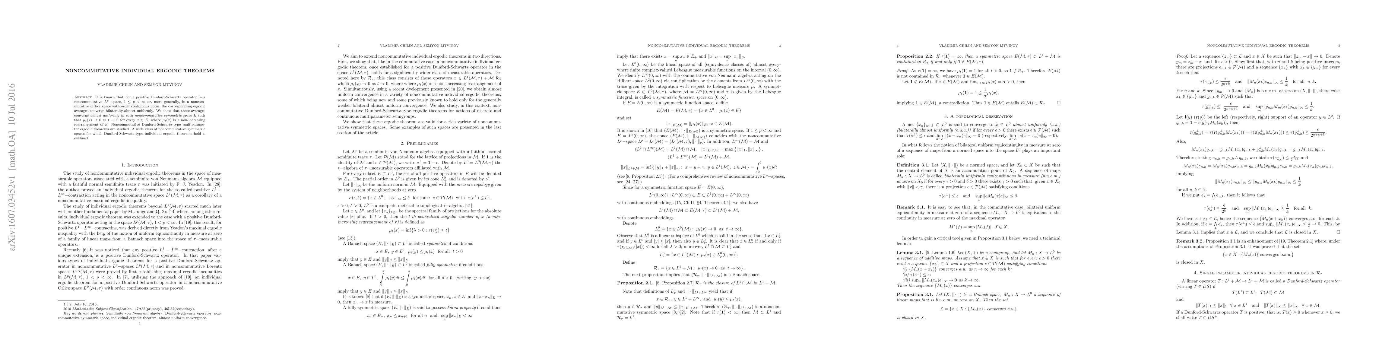 Thumbnail for Individual ergodic theorems for semifinite von Neumann algebras