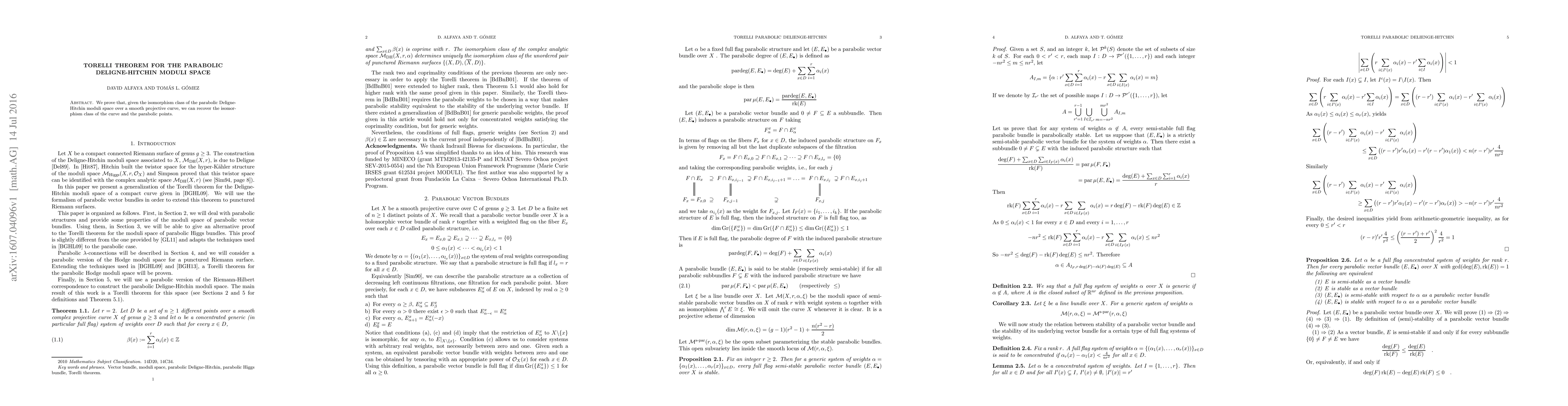 Thumbnail for Torelli theorem for the parabolic Deligne-Hitchin moduli space