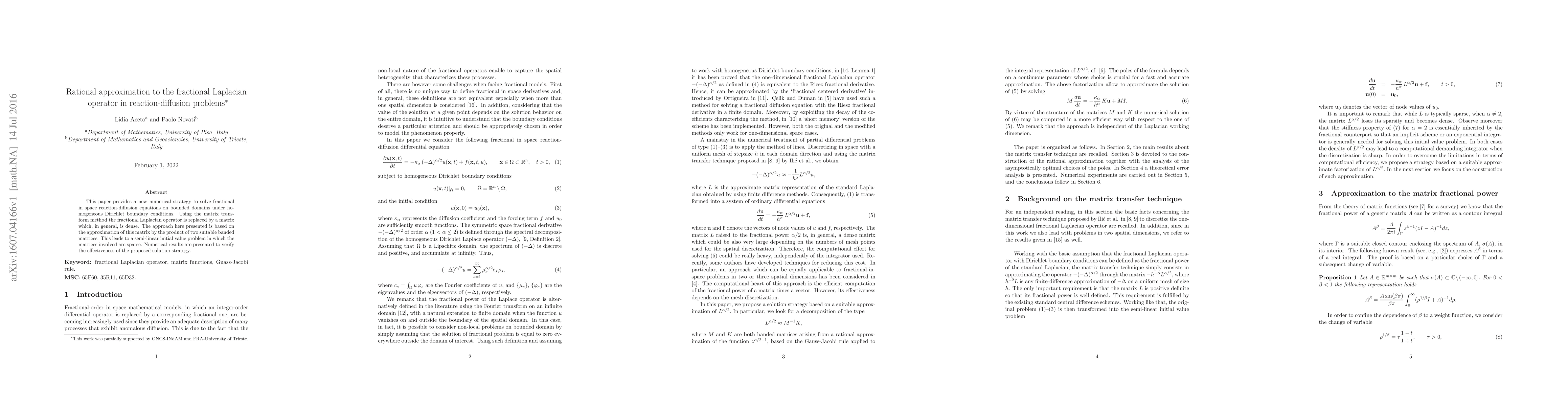 Thumbnail for Rational approximation to the fractional Laplacian operator in
  reaction-diffusion problems