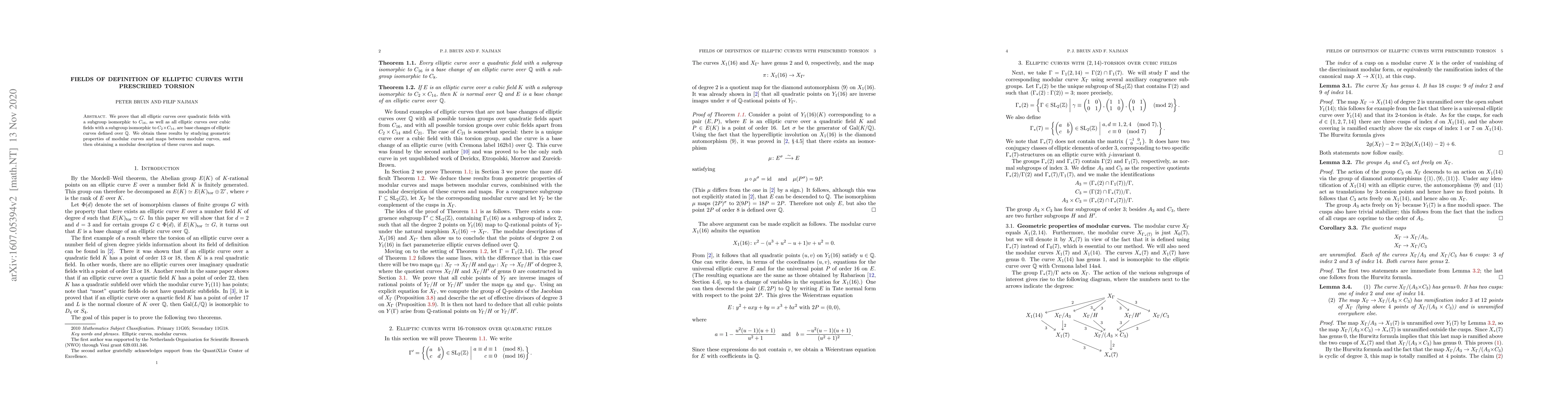 Thumbnail for Fields of definition of elliptic curves with prescribed torsion