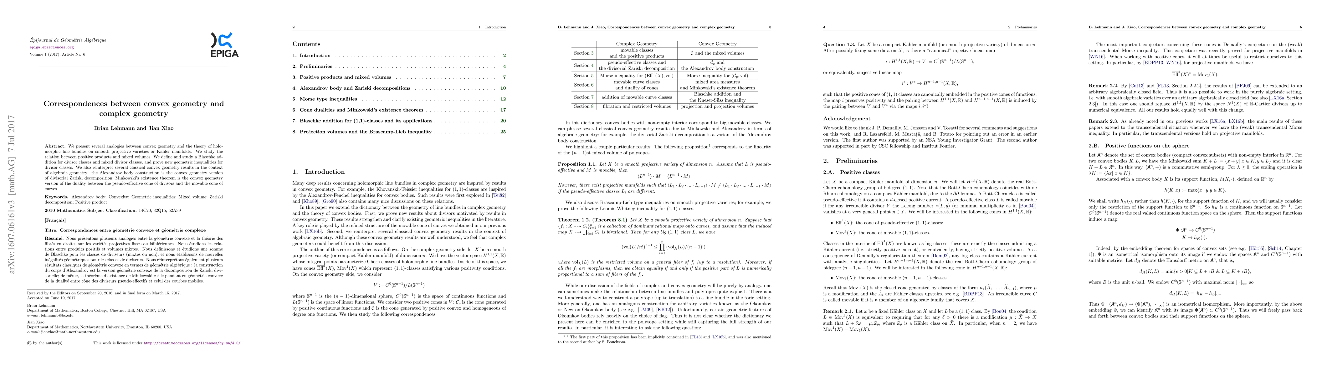 Thumbnail for Correspondences between convex geometry and complex geometry