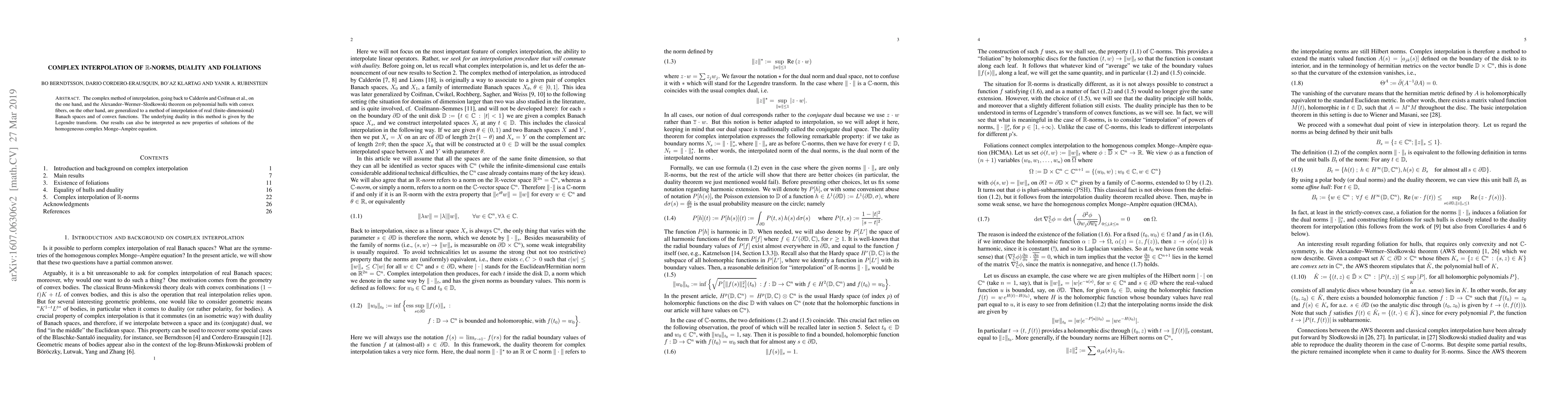 Thumbnail for Complex interpolation of $\mathbb{R}$-norms, duality and foliations