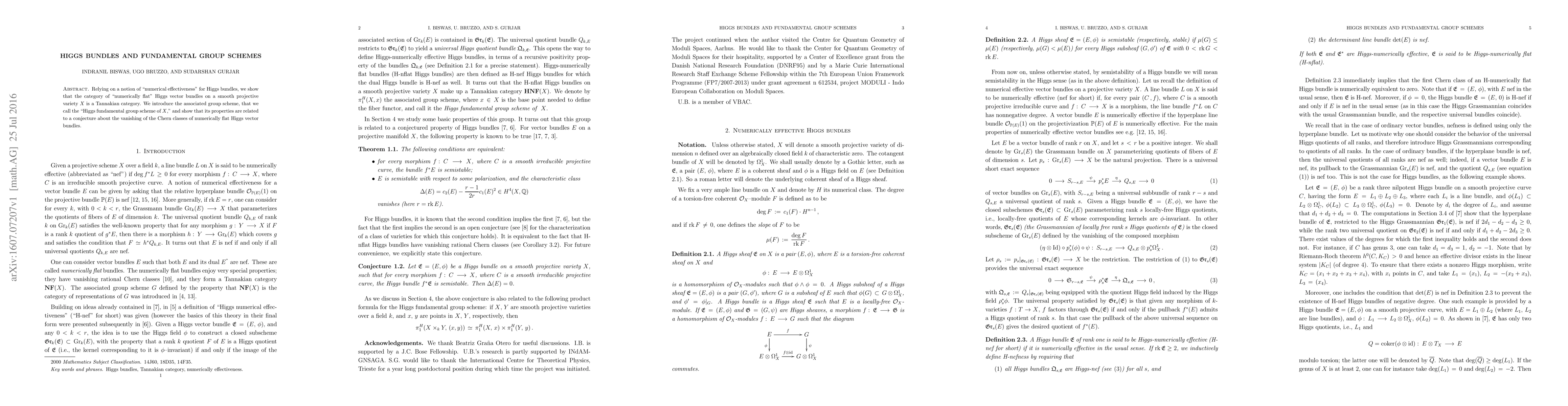 Thumbnail for Higgs bundles and fundamental group schemes