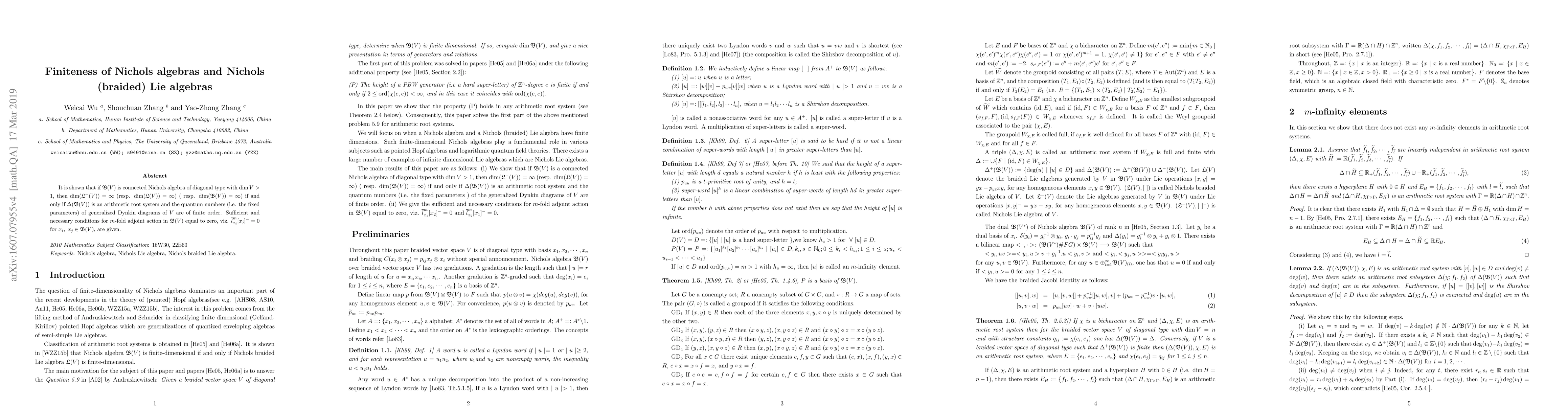 Thumbnail for Finiteness of Nichols Algebras and Nichols (Braided) Lie Algebras