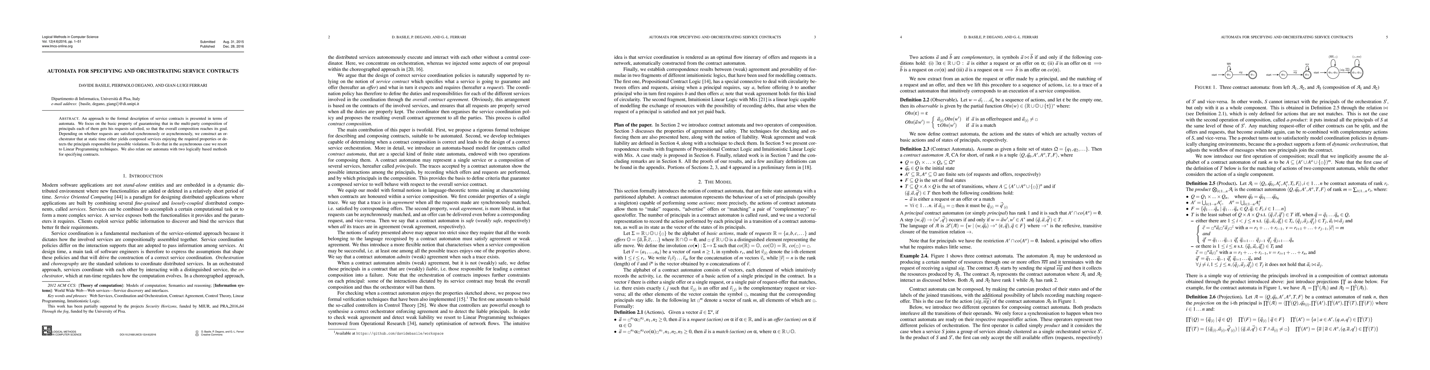 Thumbnail for Automata for Specifying and Orchestrating Service Contracts