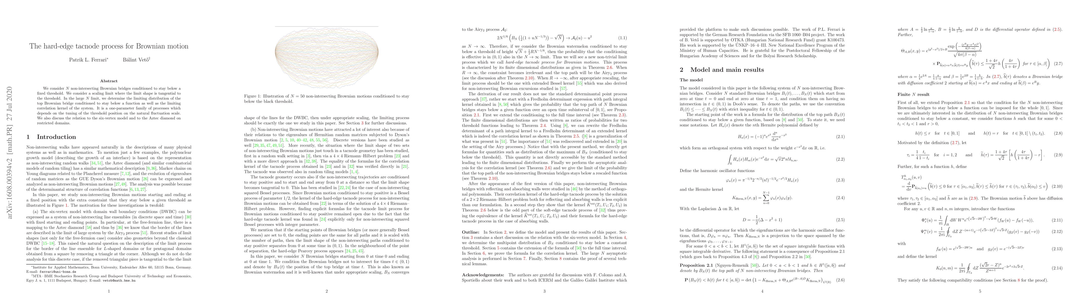 Thumbnail for The hard-edge tacnode process for Brownian motion