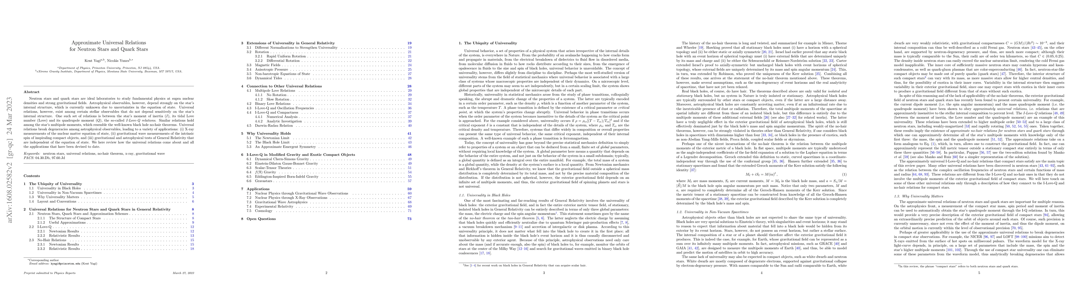 Thumbnail for Approximate Universal Relations for Neutron Stars and Quark Stars