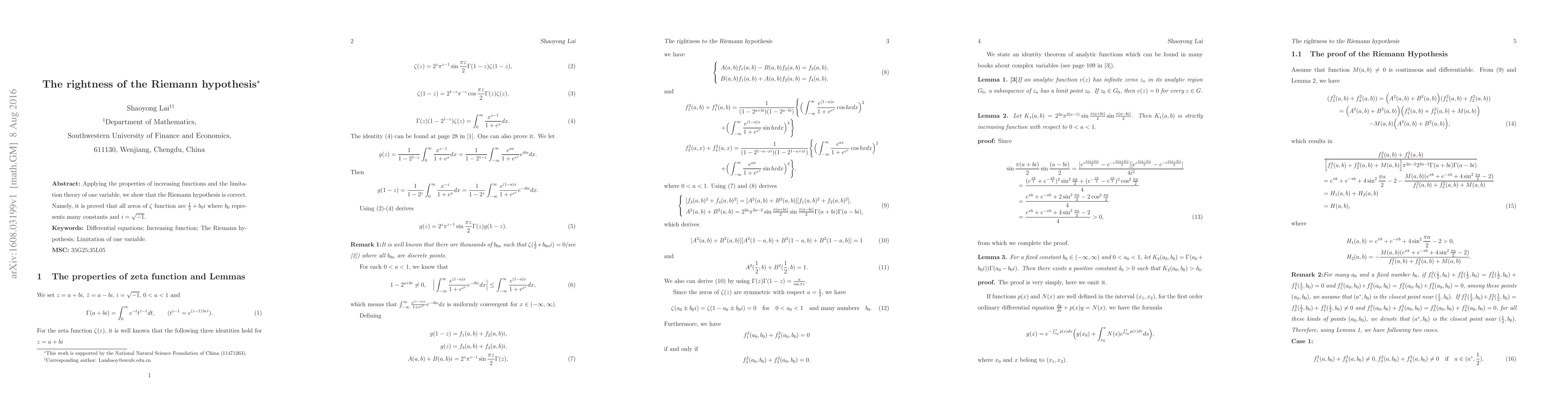 Thumbnail for The rightness of the Riemann Hypothesis