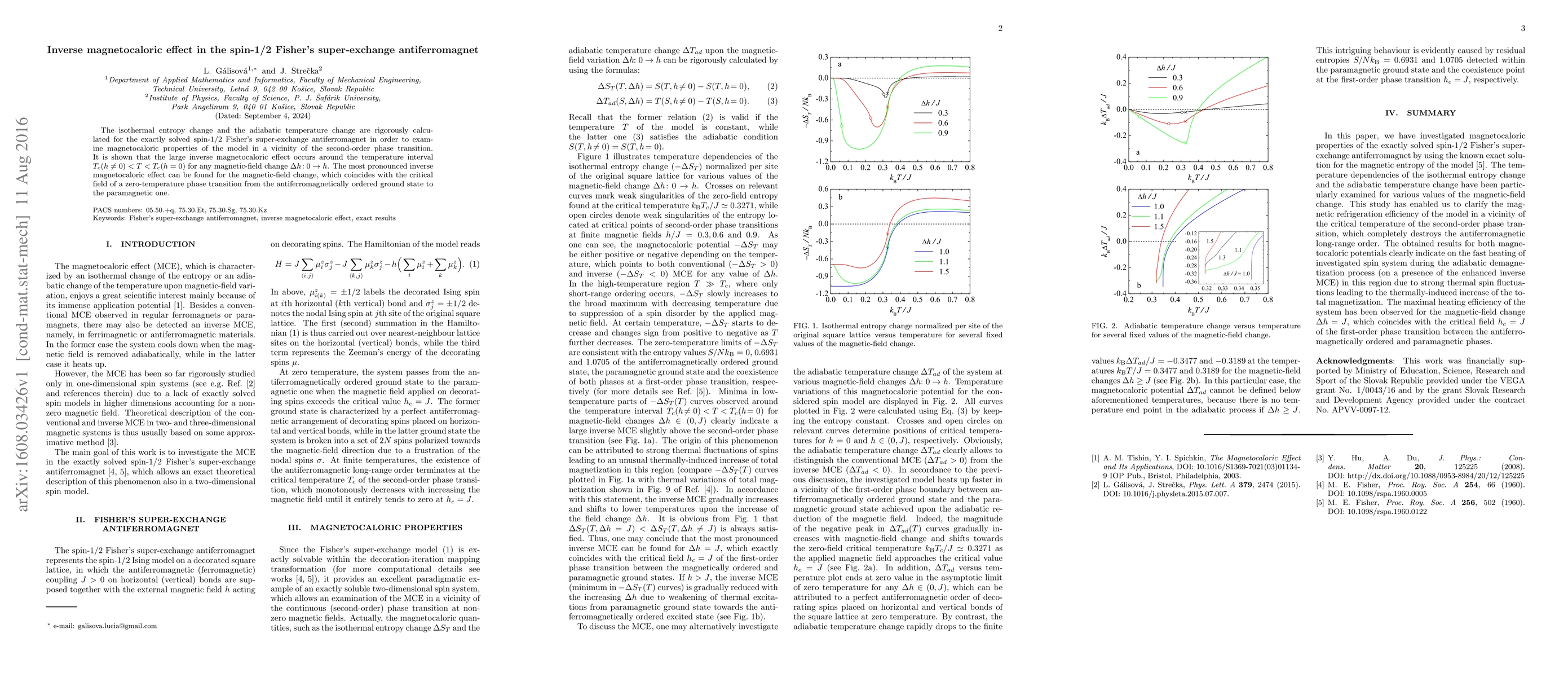 Thumbnail for Inverse magnetocaloric effect in the spin-1/2 Fisher's super-exchange
  antiferromagnet