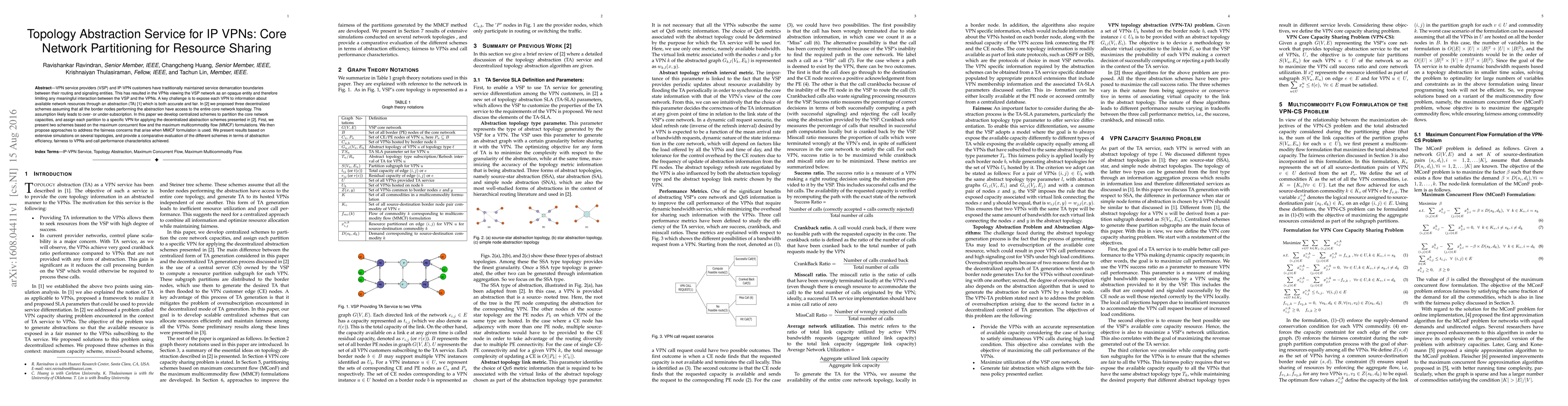 Thumbnail for Topology Abstraction Service for IP VPNs: Core Network Partitioning for
  Resource Sharing