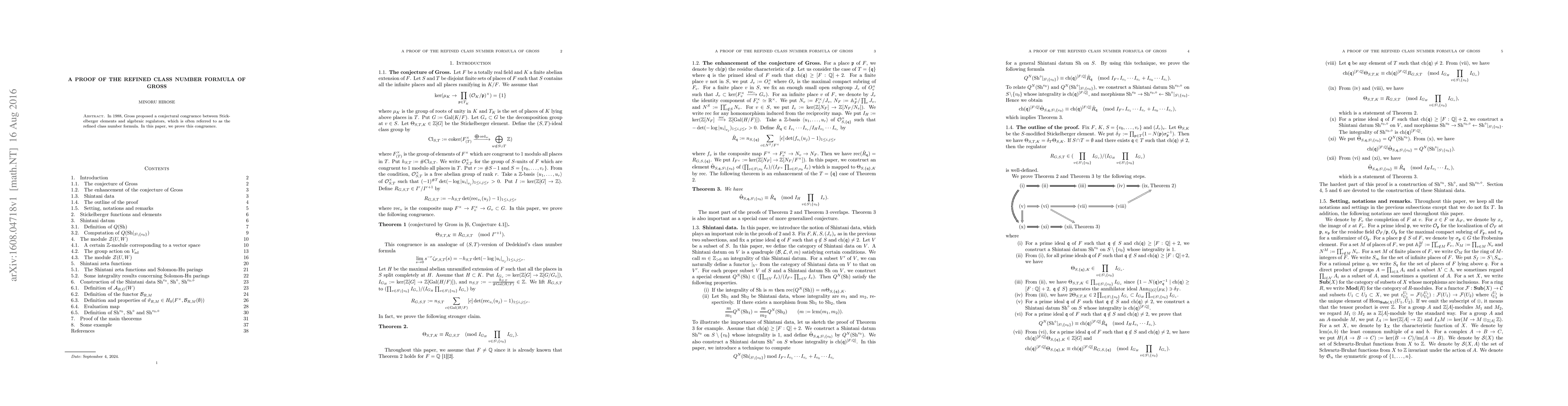 Thumbnail for A proof of the refined class number formula of Gross
