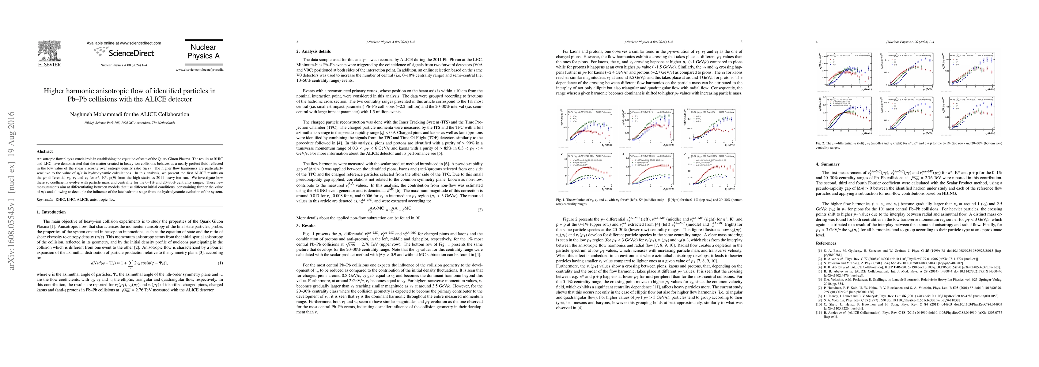 Thumbnail for Higher harmonic anisotropic flow of identified particles in Pb-Pb
  collisions with the ALICE detector