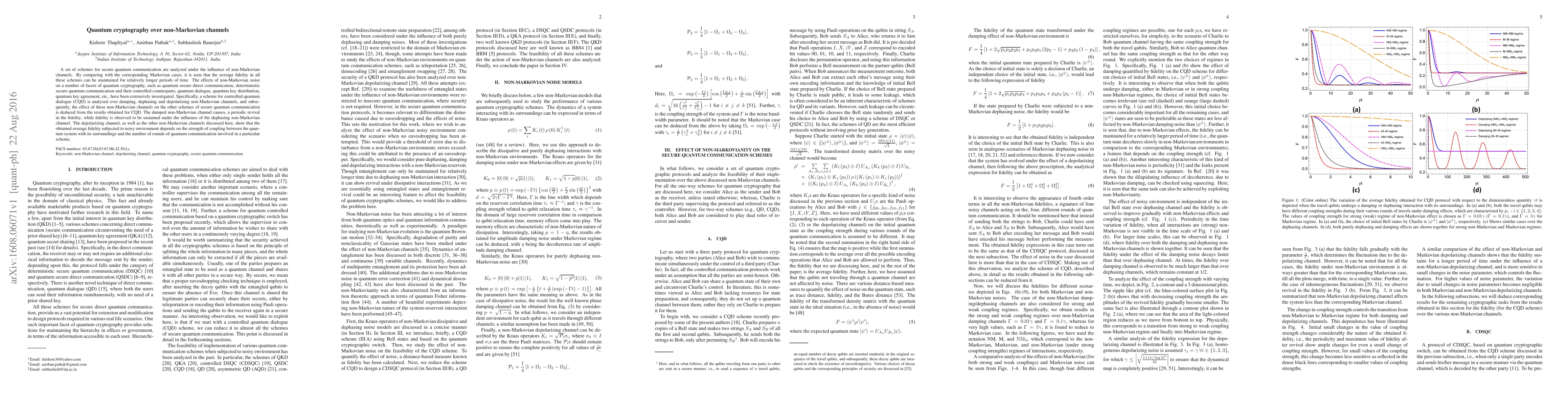 Thumbnail for Quantum cryptography over non-Markovian channels