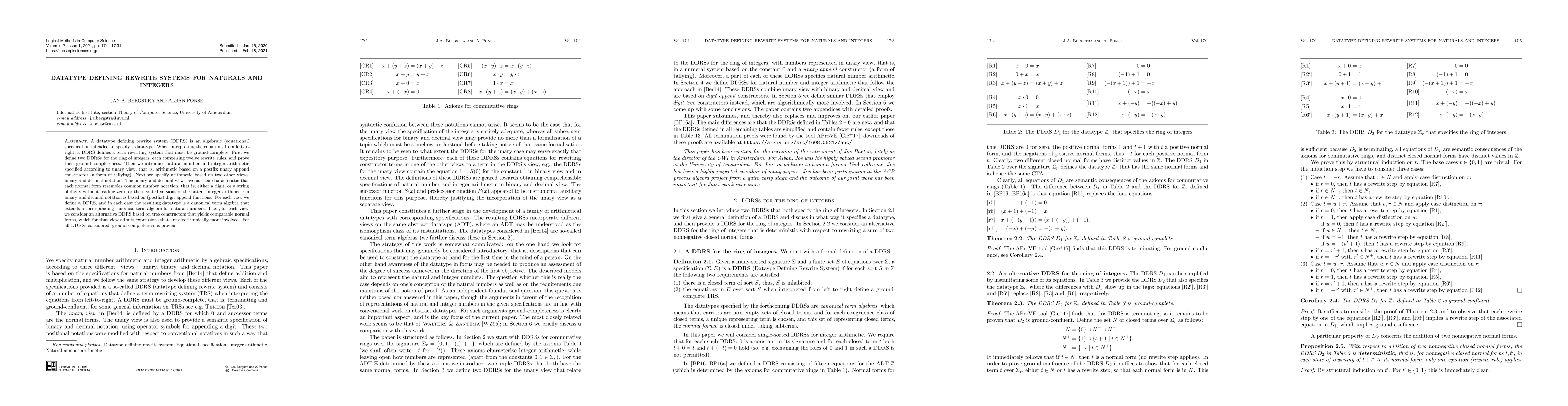 Thumbnail for Datatype defining rewrite systems for naturals and integers