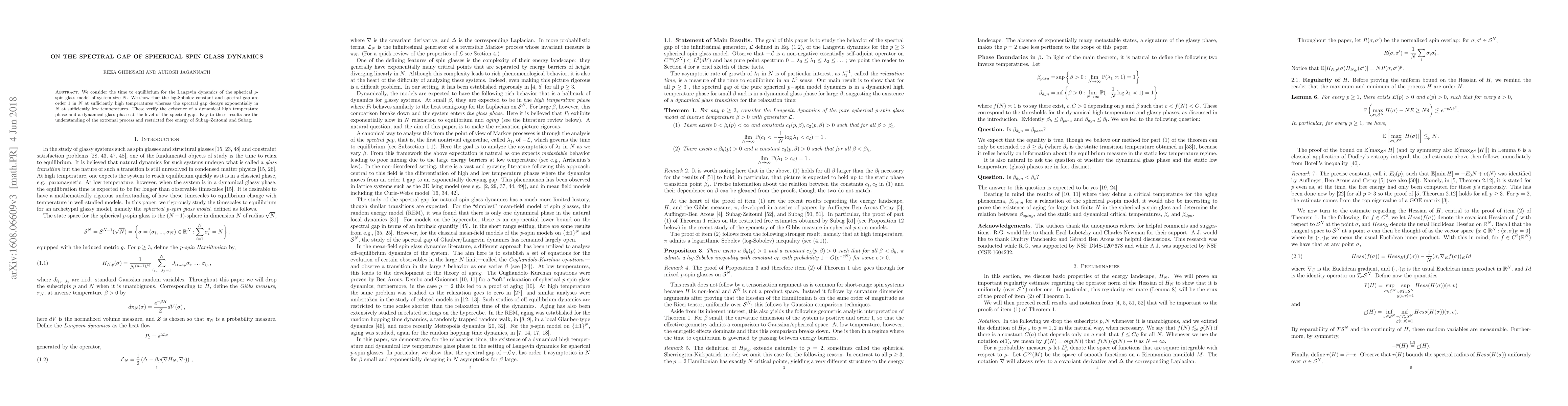 Thumbnail for On the Spectral Gap of Spherical Spin Glass Dynamics