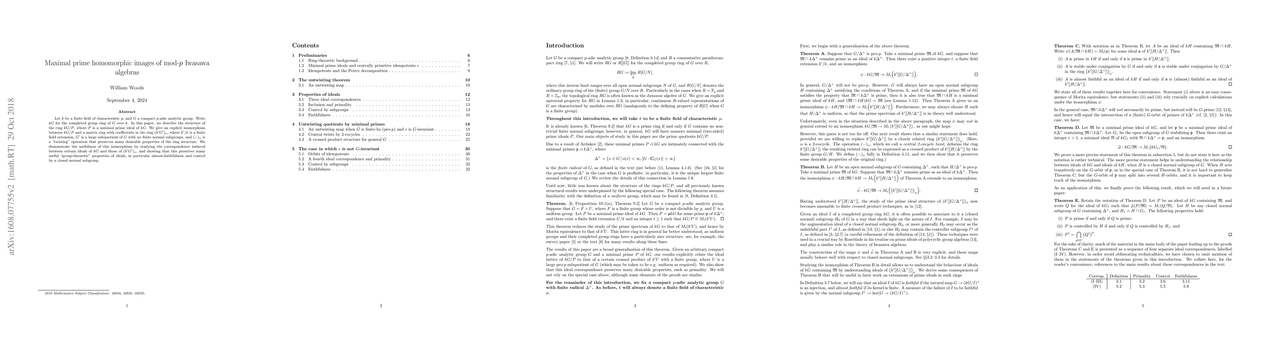 Thumbnail for Maximal prime homomorphic images of mod-$p$ Iwasawa algebras