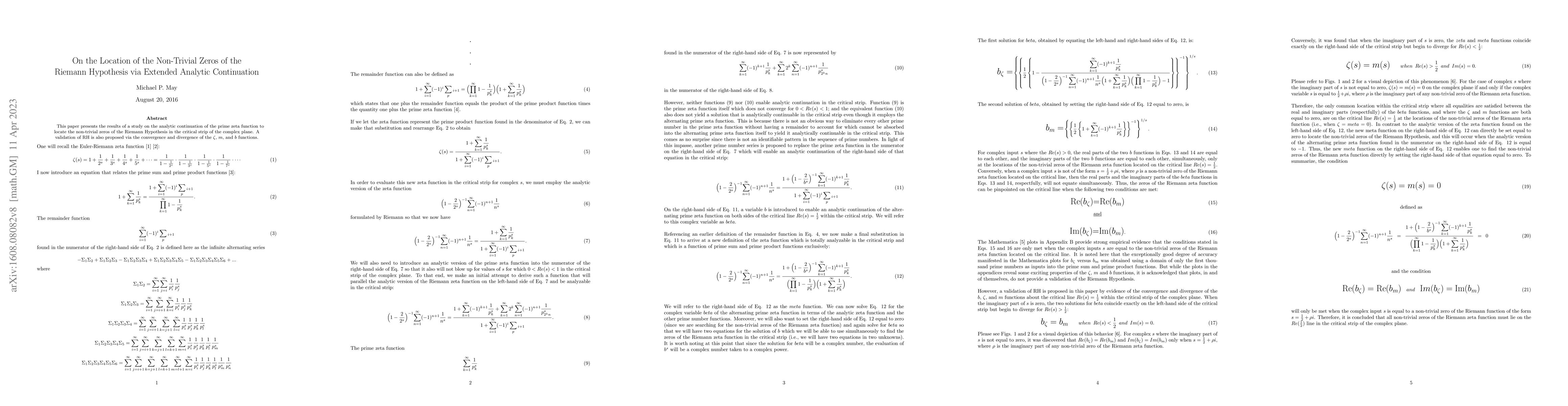 Thumbnail for On the Location of the Non-Trivial Zeros of the RH
