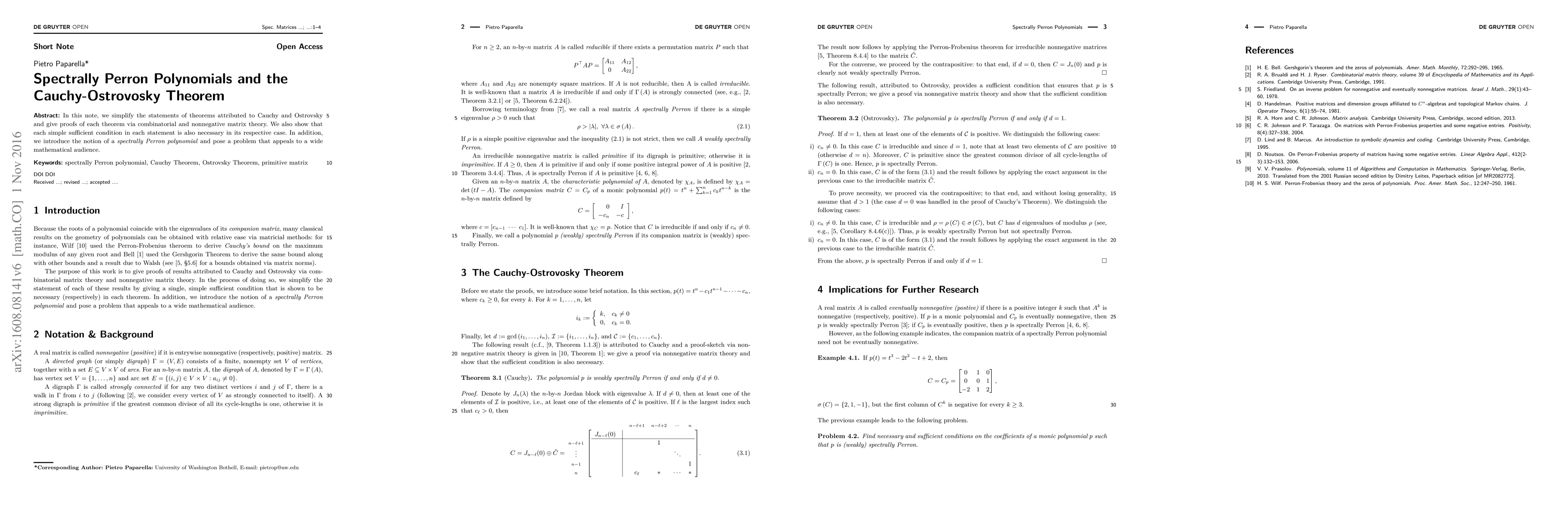 Thumbnail for Spectrally Perron Polynomials and the Cauchy-Ostrovsky Theorem