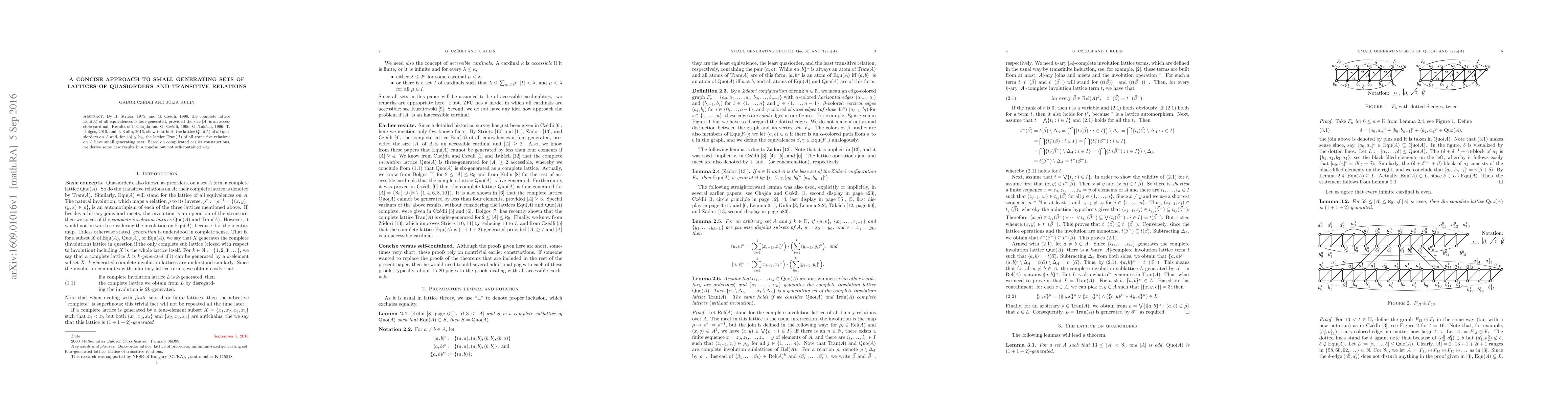 Thumbnail for A concise approach to small generating sets of lattices of quasiorders
  and transitive relations
