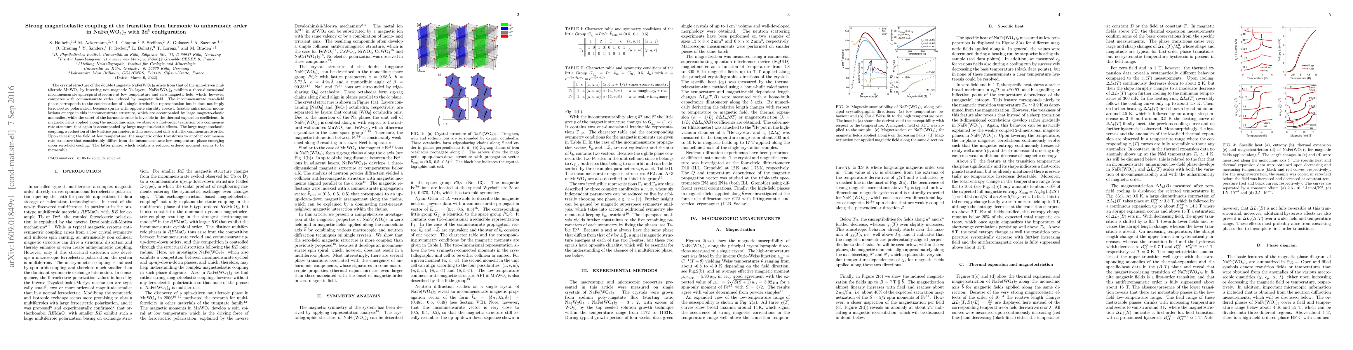 Thumbnail for Strong magnetoelastic coupling at the transition from harmonic to
  anharmonic order in NaFe(WO$_4$)$_2$ with 3d$^5$ configuration