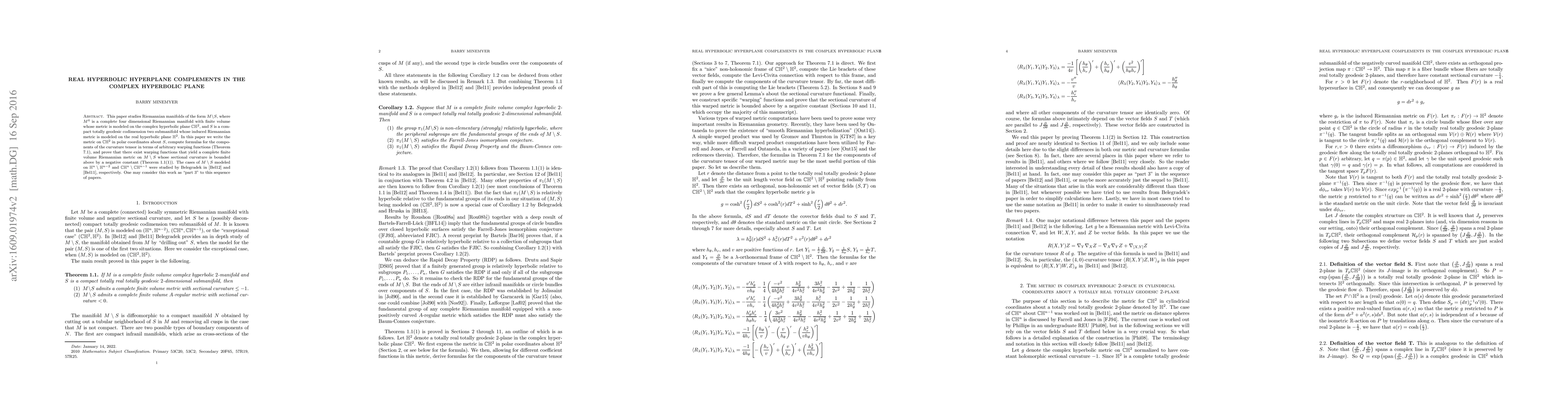 Thumbnail for Real hyperbolic hyperplane complements in the complex hyperbolic plane