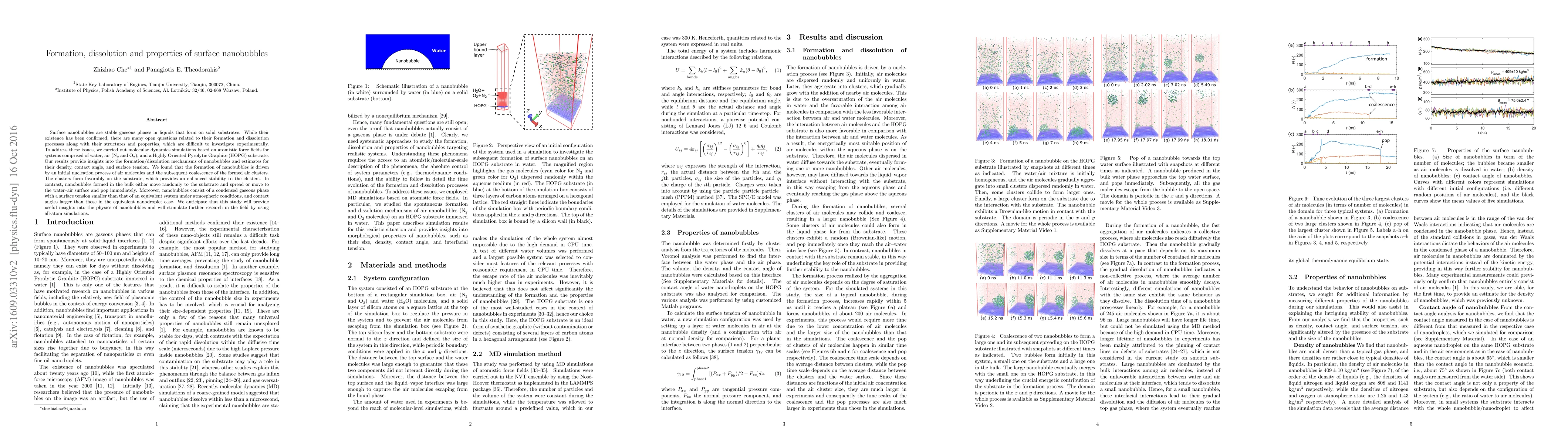 Thumbnail for Formation, dissolution and properties of surface nanobubbles