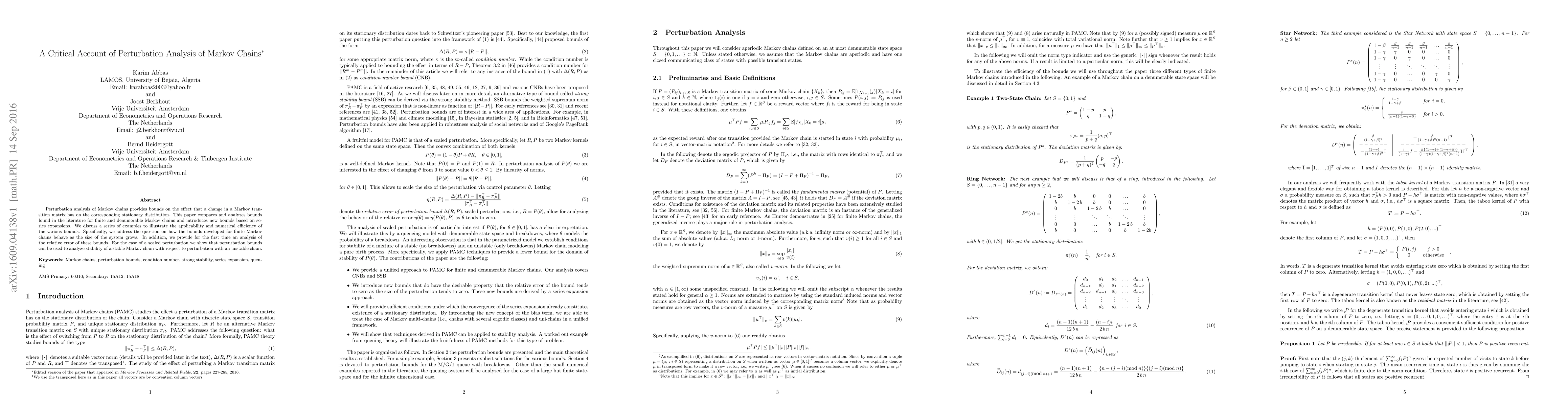 Thumbnail for A Critical Account of Perturbation Analysis of Markov Chains