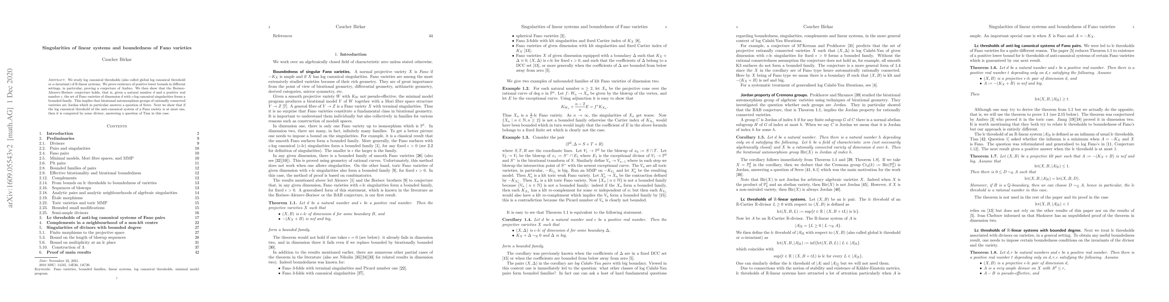 Thumbnail for Singularities of linear systems and boundedness of Fano varieties