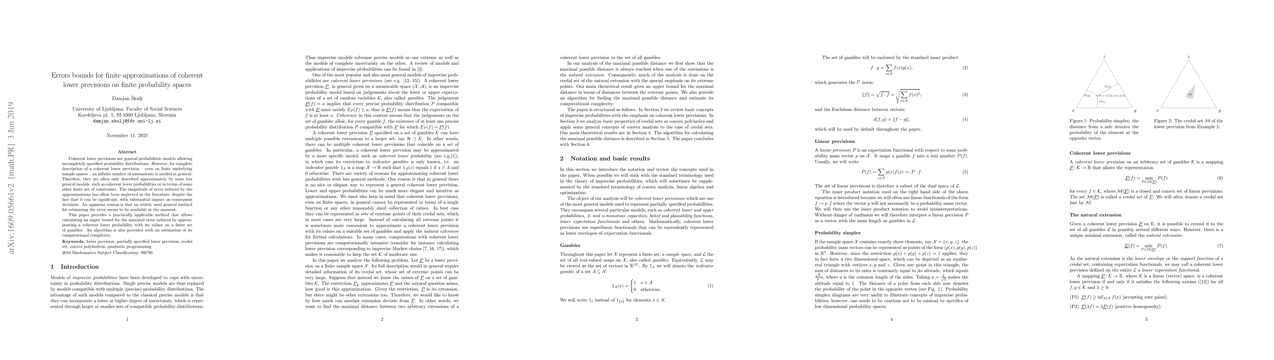Thumbnail for Errors bounds for finite approximations of coherent lower previsions on
  finite probability spaces