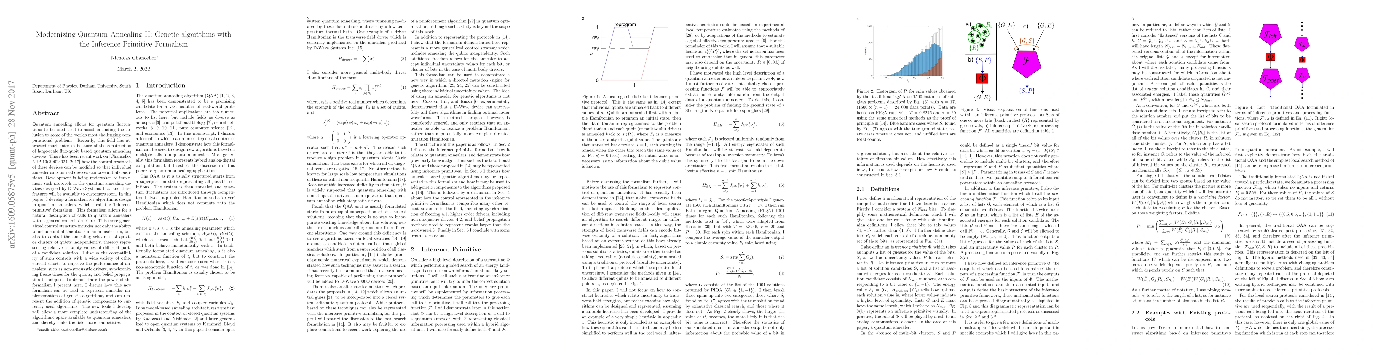 Thumbnail for Modernizing Quantum Annealing II: Genetic algorithms with the Inference
  Primitive Formalism