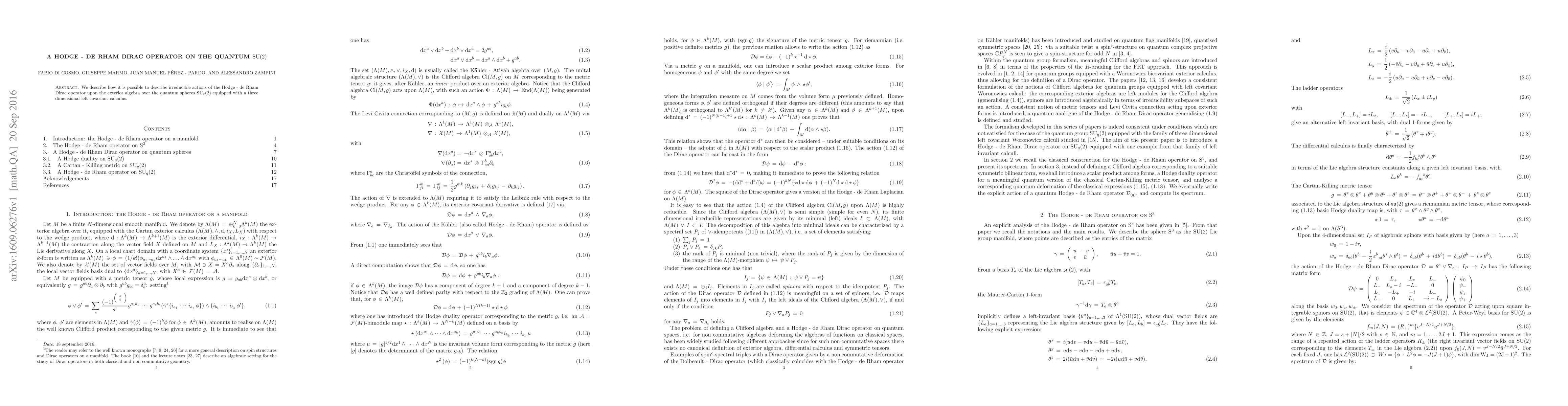Thumbnail for A Hodge - De Rham Dirac operator on the quantum ${\rm SU}(2)$
