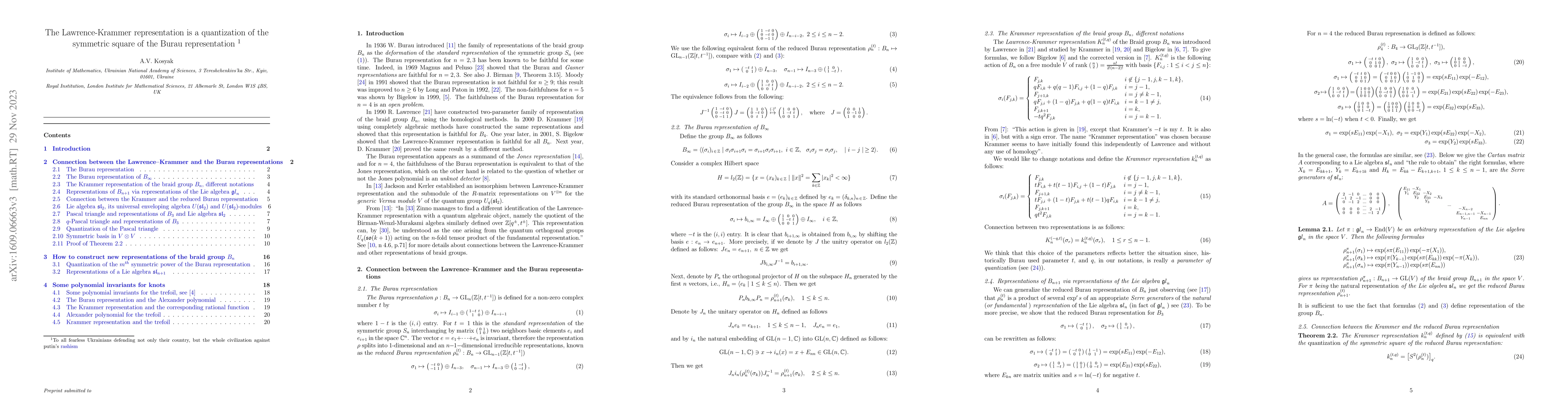 Thumbnail for The Lawrence-Krammer representation is a quantization of the symmetric
  square of the Burau representation