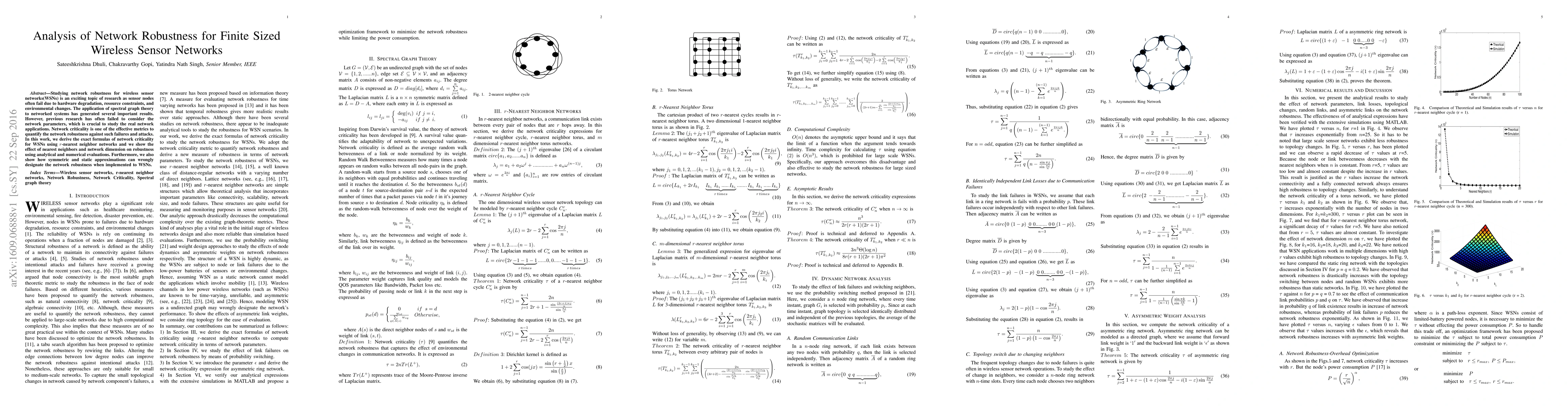 Thumbnail for Analysis of Network Robustness for Finite Sized Wireless Sensor Networks