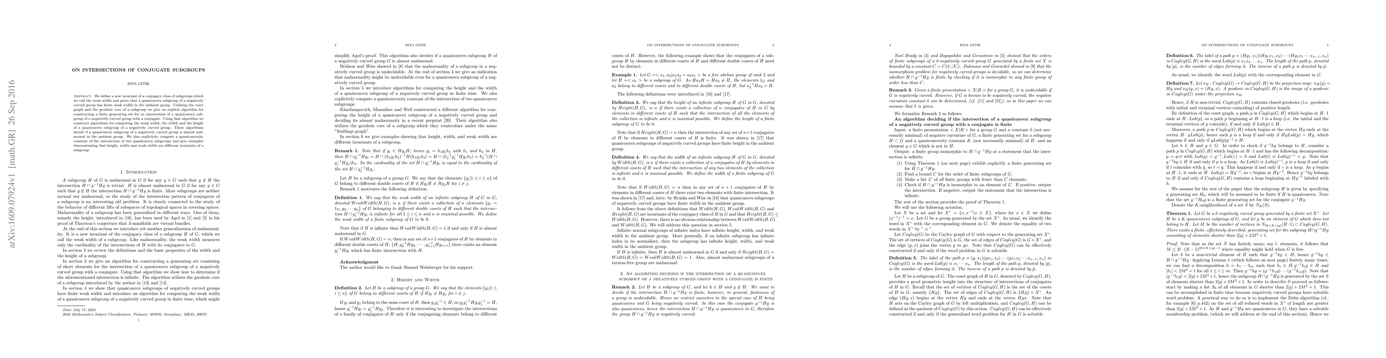 Thumbnail for On Intersection of Conjugate Subgoups